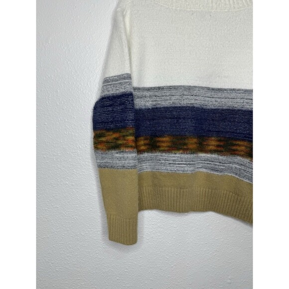 Fate Anthropologie Sweater XL Womens Fuzzy Colorblock Striped Trendy Crew Soft - Picture 9 of 14
